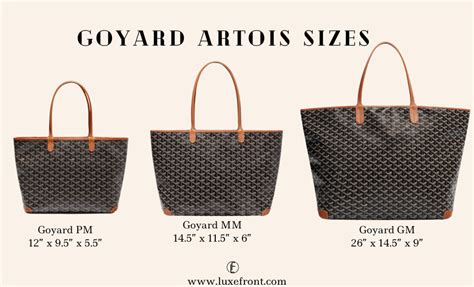 sizes of goyard tote|goyard size pm or gm.